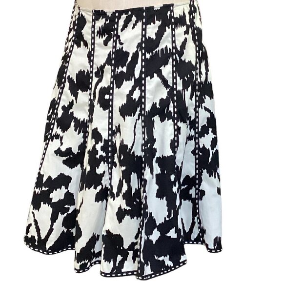 CAbi Sz 8 Dashing Skirt #937 Flare/Tulip/Swing 100% Cotton Black & White 176A - Picture 6 of 11